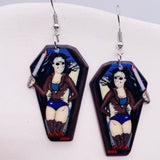 Horror Joker Coffin Halloween Acrylic earrings | Gthic.com