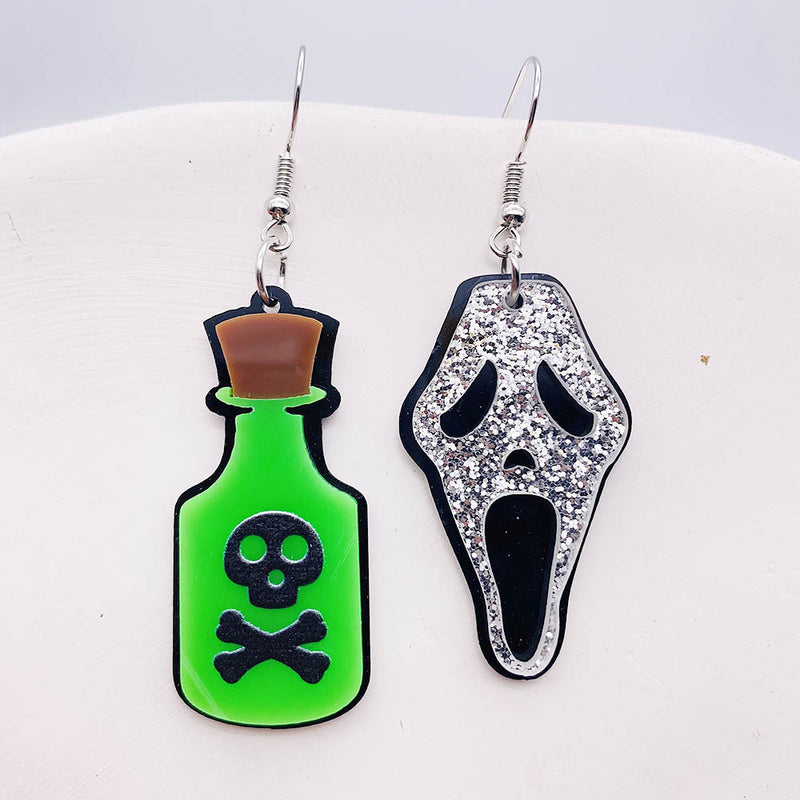 Horror Joker Coffin Halloween Acrylic earrings | Gthic.com