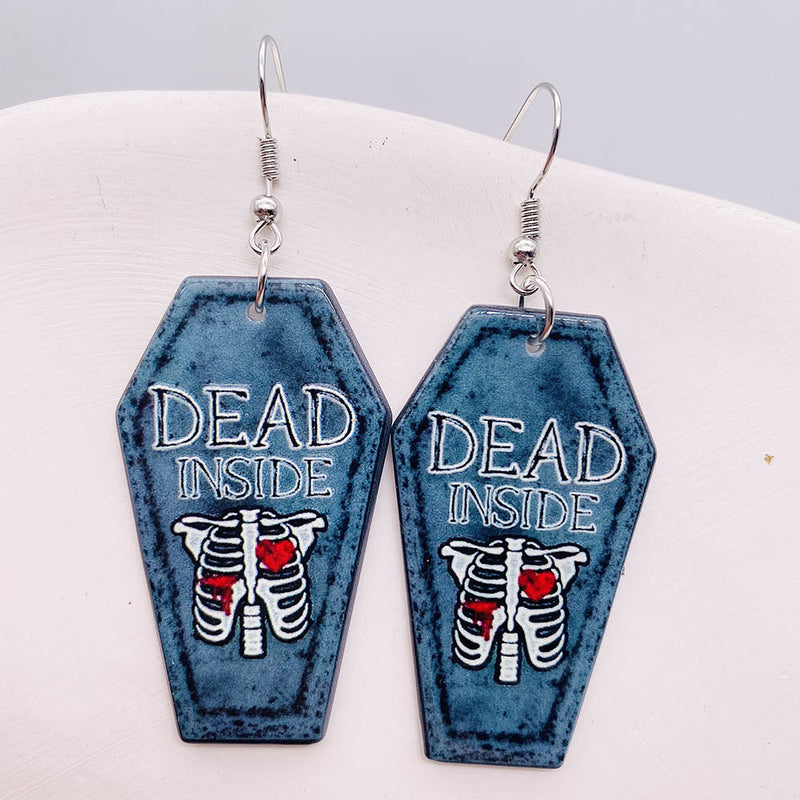 Horror Joker Coffin Halloween Acrylic earrings | Gthic.com