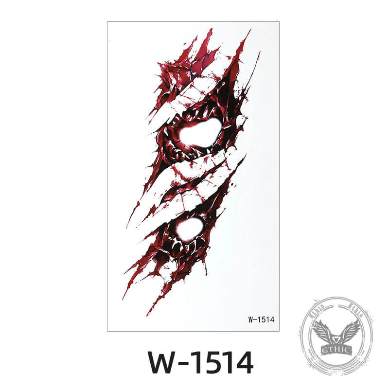 Horror Simulation Wound Halloween Temporary Tattoo Stickers | Gthic.com