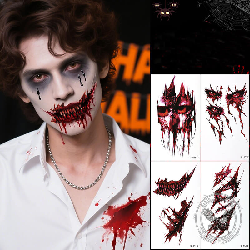 Horror Simulation Wound Halloween Temporary Tattoo Stickers | Gthic.com