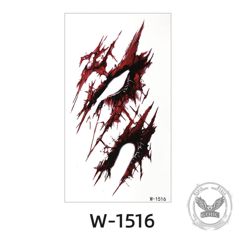 Horror Simulation Wound Halloween Temporary Tattoo Stickers
