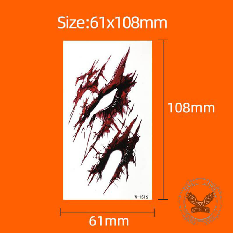 Horror Simulation Wound Halloween Temporary Tattoo Stickers