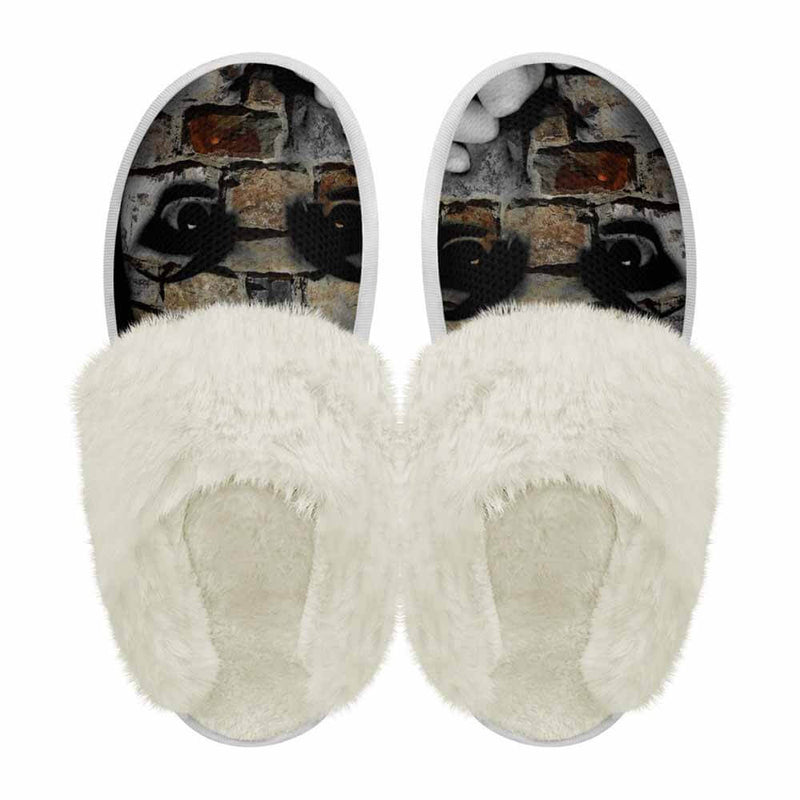 Horror Wall Face Keep Warm Cotton Slippers