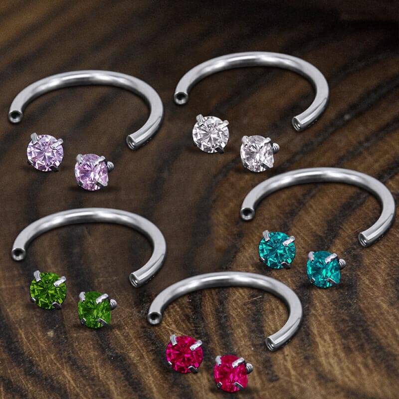 Cheap Nose Ring 3Pcs Medical Stainless Steel Star Center Round Cubic Zircon  Nose Ring | Joom