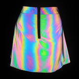 Hot Girl Reflective Crop Top And Skirt | Gthic.com