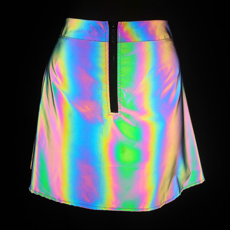 Hot Girl Reflective Crop Top And Skirt – GTHIC