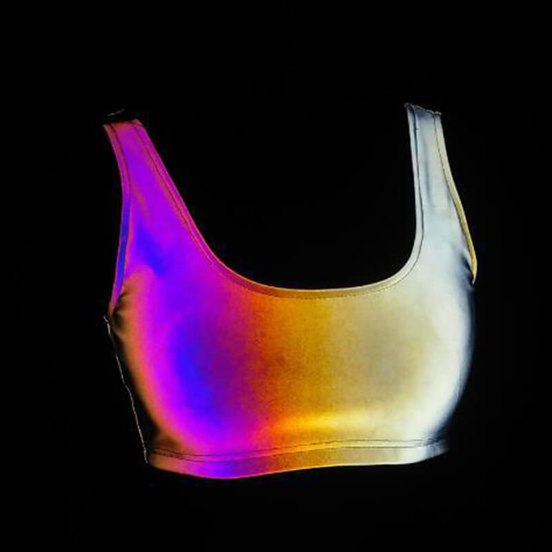 Hot Girl Reflective Crop Top And Skirt | Gthic.com