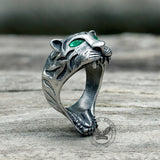 Howling Tiger Stainless Steel Animal Ring | Gthic.com