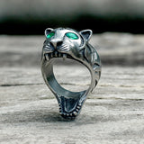 Howling Tiger Stainless Steel Animal Ring
