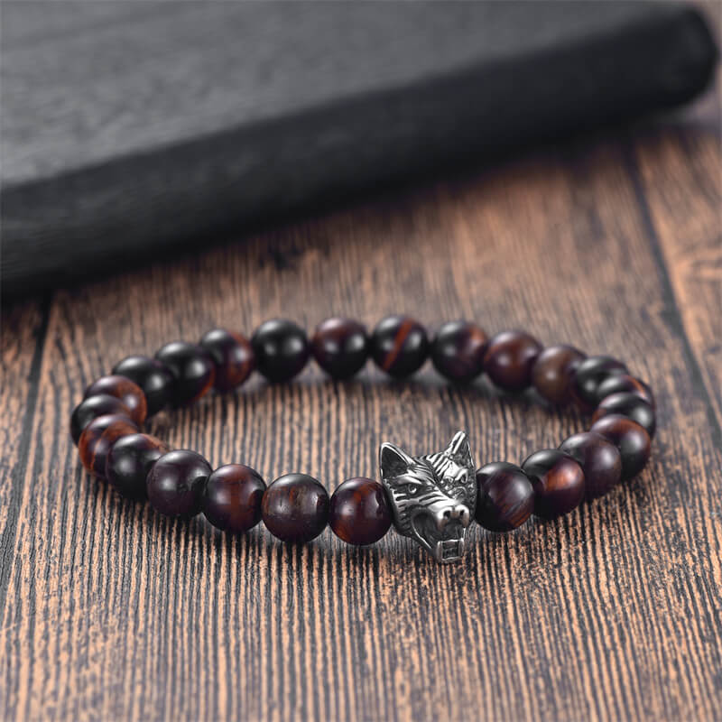 Howling Wolf Turquoise Bead Bracelet