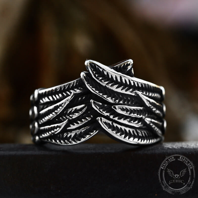 Hugging Angel Wing Stainless Steel Ring