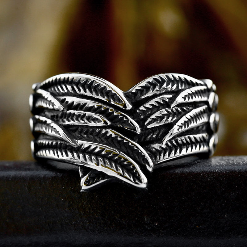 Hugging Angel Wing Stainless Steel Ring