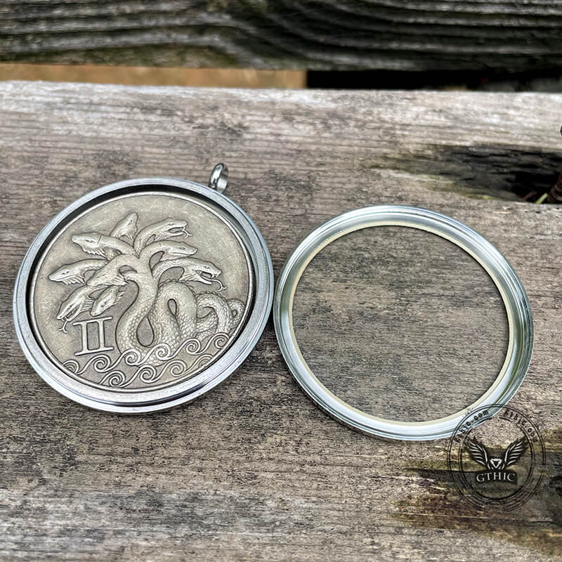 Hydra Serpent Brass Hobo Coin Pendant | Gthic.com