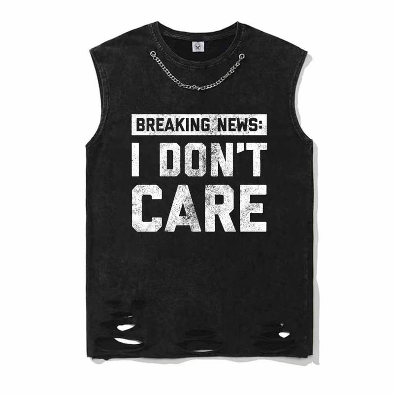 I Don’t Care Short Sleeve T-shirt Vest