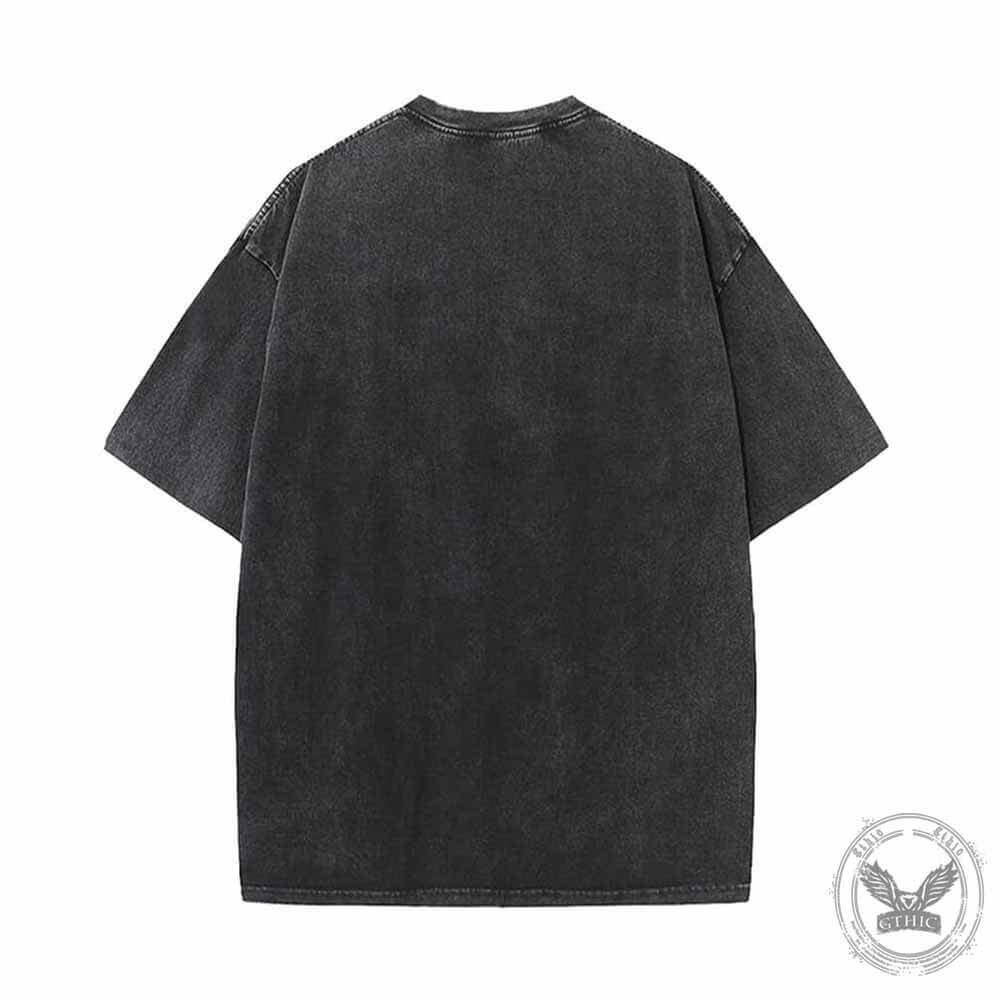 I Fix Souls Print Cotton Vintage Washed T-Shirt | Gthic.com