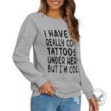 I Have Really Cool Tattoos Letters Knitted Pullover Sweatshirt 01 | Gthic.com