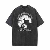 I Love Horror Movies And My Corgi T-shirt 01 | Gthic.com