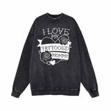 I Love My Tattooed Mommy Vintage Washed Sweatshirt 01 | Gthic.com