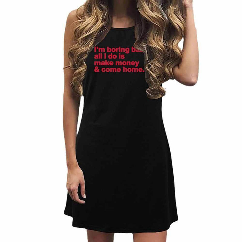 I’m Boring Baby Crew Neck Vest Dress | Gthic.com