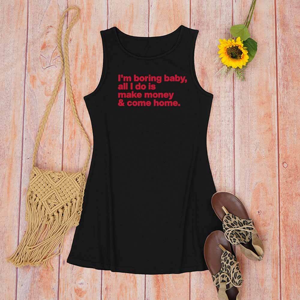 I’m Boring Baby Crew Neck Vest Dress | Gthic.com