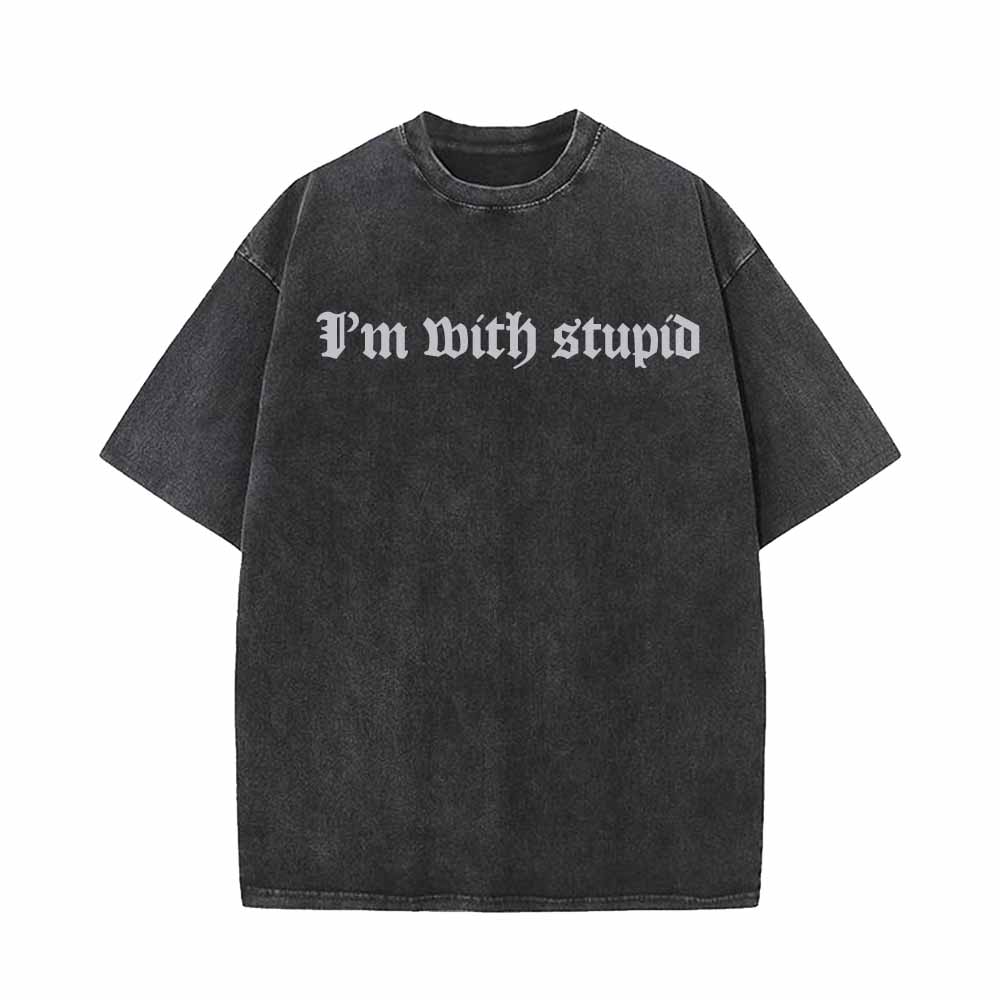 I’m With Stupid Vintage Washed T-shirt Vest Top