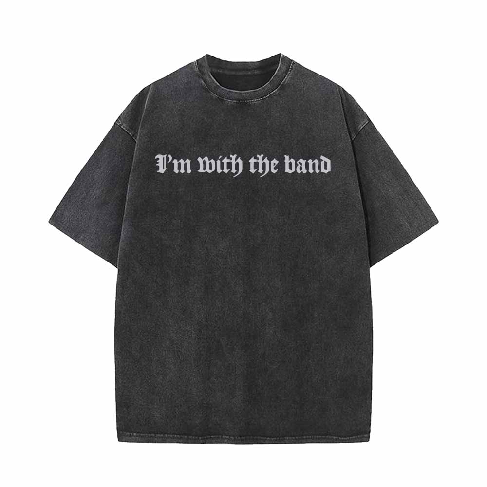 I’m With The Band Vintage Washed T-shirt Vest Top | Gthic.com