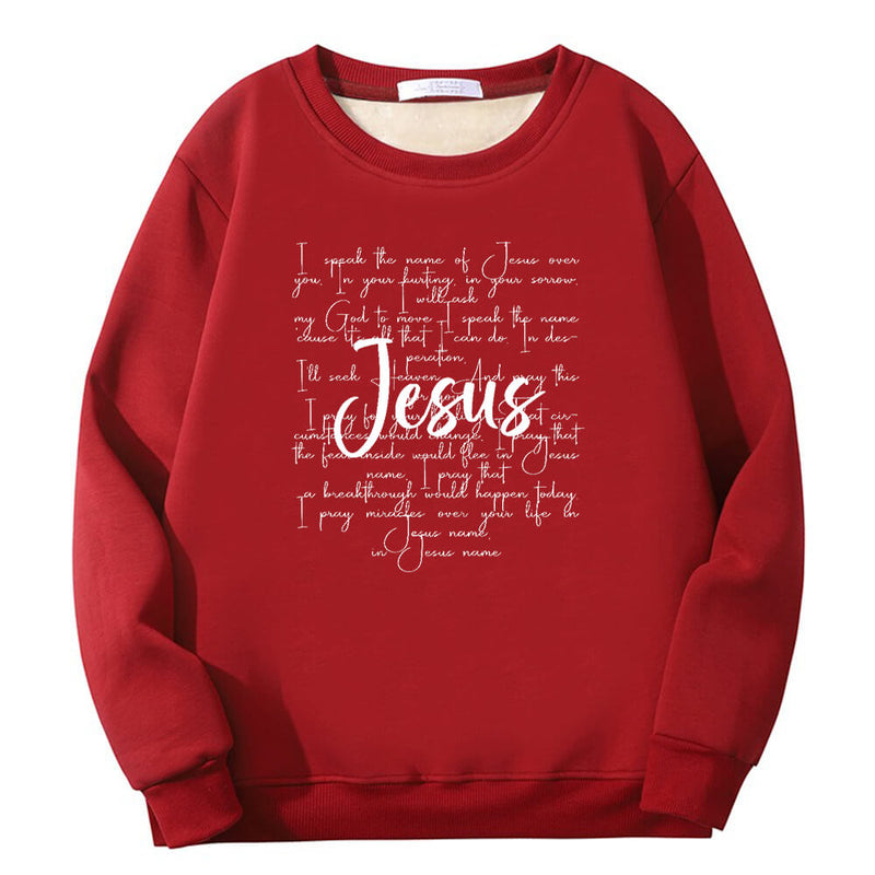 I Speak The Name Of Jesus Crew Collar Sweatshirt | Gthic.com