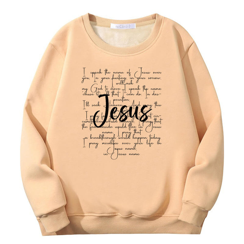 I Speak The Name Of Jesus Crew Collar Sweatshirt | Gthic.com