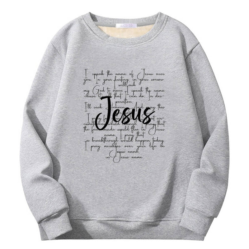 I Speak The Name Of Jesus Crew Collar Sweatshirt | Gthic.com