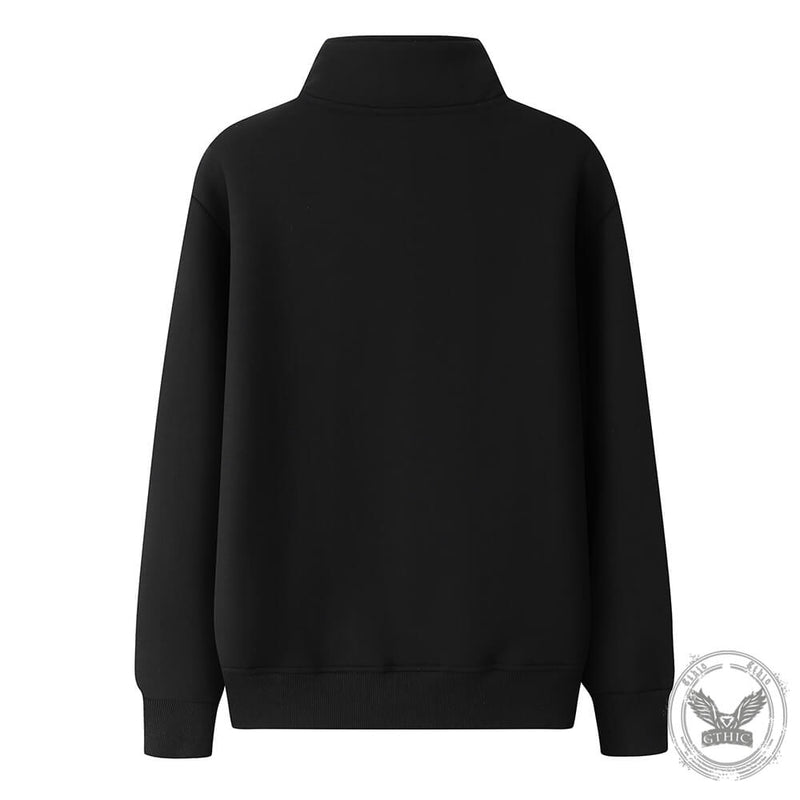 I Want You To Know Stand Collar Zip Sweatshirt