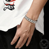 Iced Out Solid Color Stainless Steel Watch Band Bracelet | Gthic.com