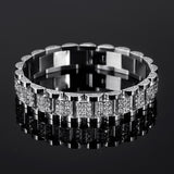 Iced Out Solid Color Stainless Steel Watch Band Bracelet | Gthic.com