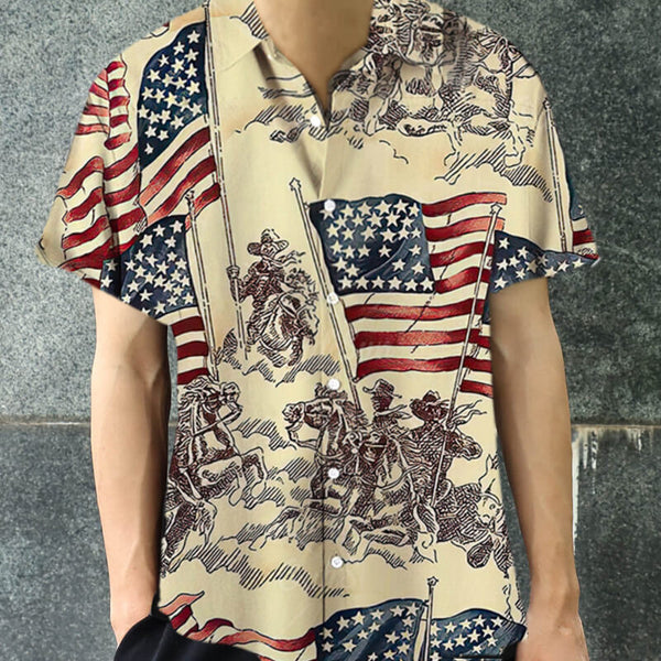 Camisa hawaiana de spandex del Día de la Independencia