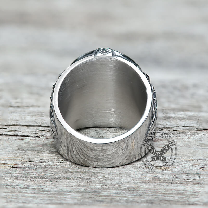 Indian Chief Feather Stainless Steel Ring