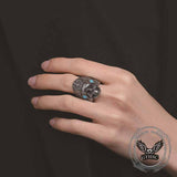 Indian Chief Skull Turquoise Stainless Steel Ring 02 | Gthic.com