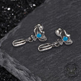Indian Eagle Stainless Steel Stud Earrings | Gthic.com