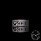 Infinity Skull Hexagram Gem Sterling Silver Band Ring | Gthic.com