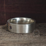 Infinity Skull Hexagram Gem Sterling Silver Band Ring