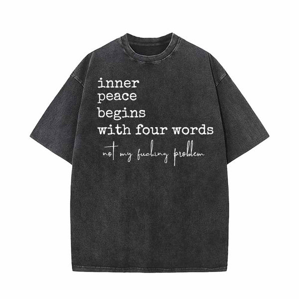 Inner Peace Begins With Four Word Short Sleeve T-shirt Vest | Gthic.com