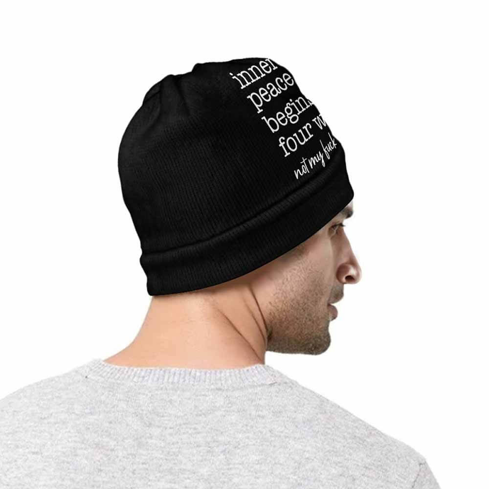 Inner Peace Begins With Four Words Warm Knitted Beanie Hat