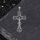 INRI Budded Cross Stainless Steel Pendant