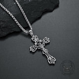 INRI Budded Cross Stainless Steel Pendant | Gthic.com