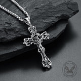 INRI Budded Cross Stainless Steel Pendant | Gthic.com