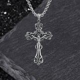 INRI Budded Cross Stainless Steel Pendant