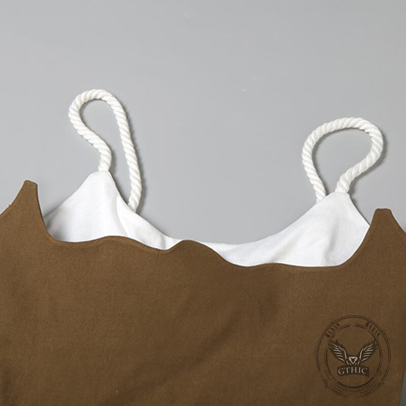 Slim High Waist Irregular Suspender Mini Dress