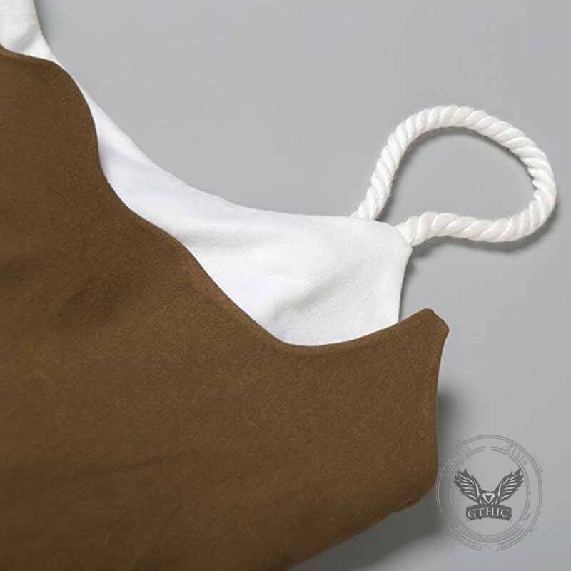 Slim High Waist Irregular Suspender Mini Dress