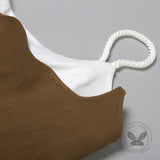 Slim High Waist Irregular Suspender Mini Dress