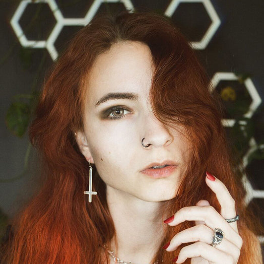 Inverted Cross Sterling Silver Earrings