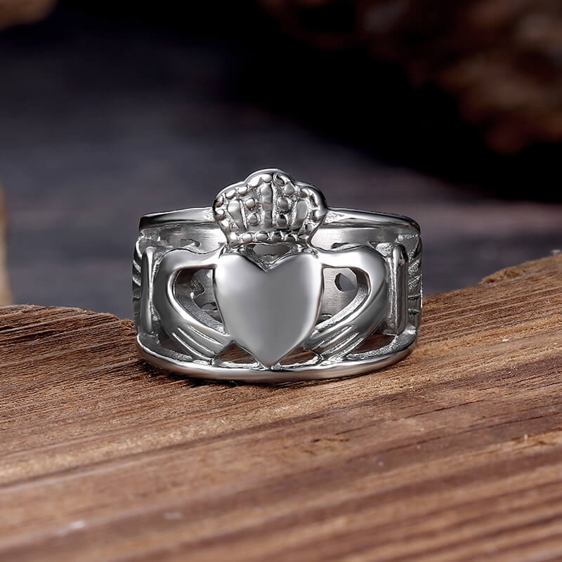 Irish Claddagh Stainless Steel Wedding Ring | Gthic.com